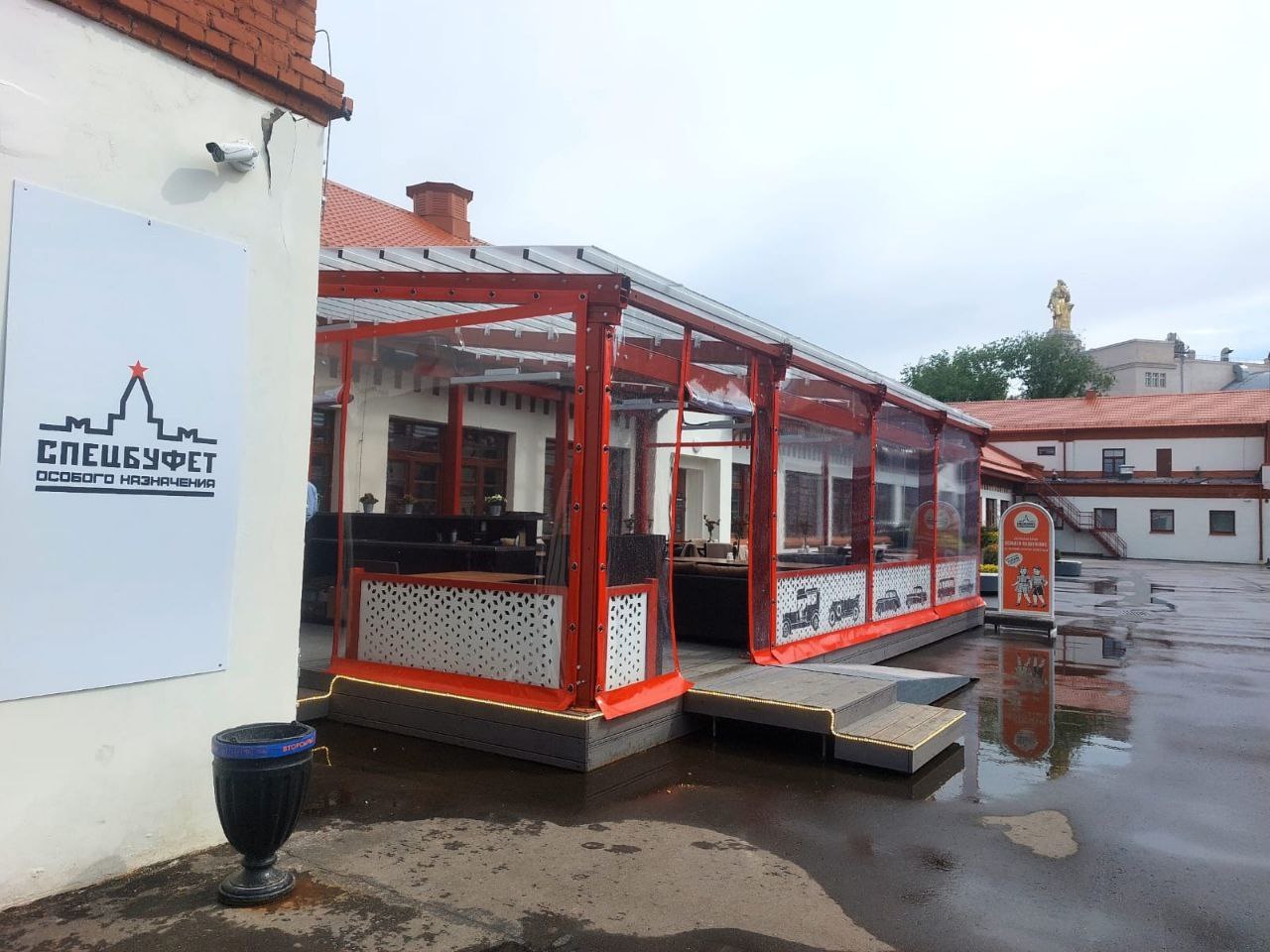 ПВХ шторы для летней террасы кафе в Шатуре